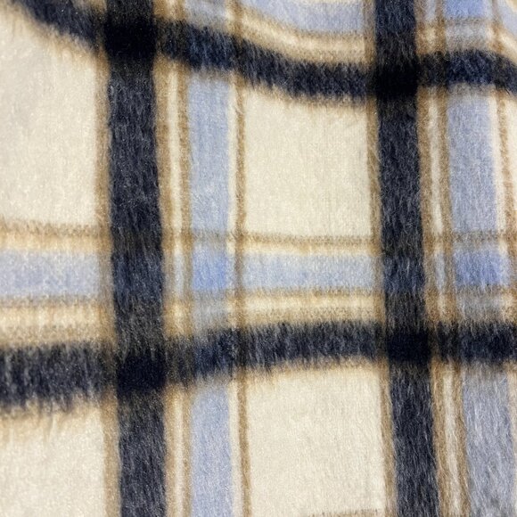 Plaid Teddy Jacket in Cream and Blue - Picture 3 of 3
